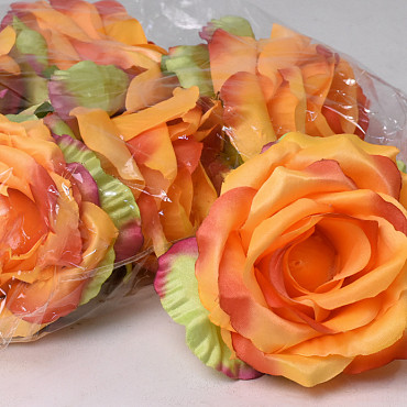 Rose Satin D11cm Autumn Orange