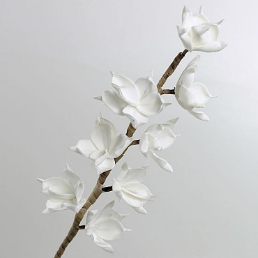 Fleur en mousse Blanc, D 11cm