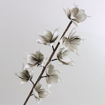 Fleur en mousse Blanc/Gris, D 11cm