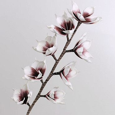 Fleur en mousse 75cm blanc-lilas