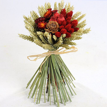 Bouquet Séchée d10cm rouge