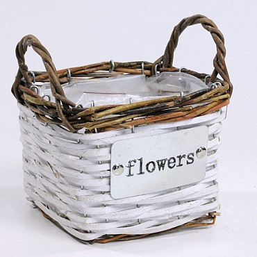 Mand Flowers 15cm wit