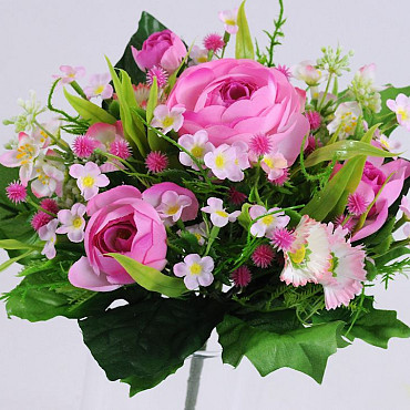 Bouquet Renoncule 21cm Rose