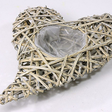 Heart Willow L40cm grey