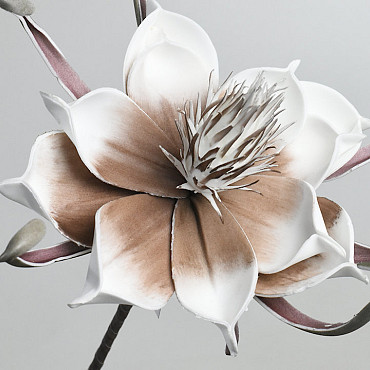 Fleur en mousse Blanc-Mocca, D 20cm