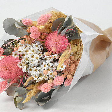Bouquet de Fleurs Séchées Rose 50cm