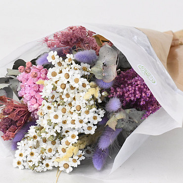 Dried Flower Bouquet Violet 50cm