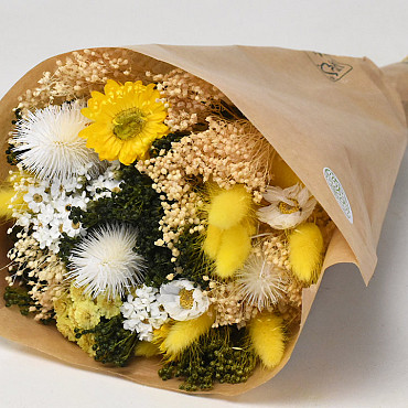 Dried Flower Bouquet Yellow 40cm