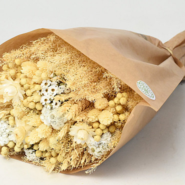 Dried Flower Bouquet Ecru 40cm
