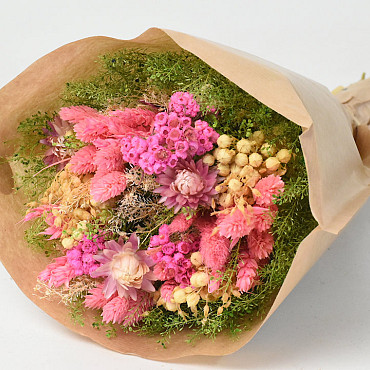 Trockenblumenstrauß Rosa 40cm