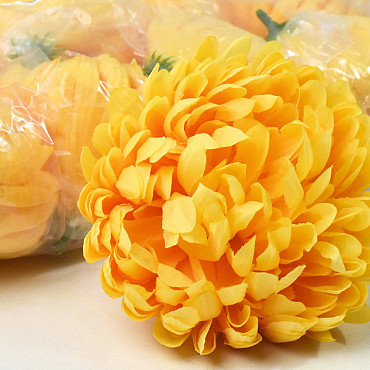 Künstliche Chrysantheme Gelb D13cm