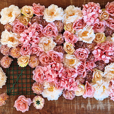 DIY Blumengitter Peach/Rosa 80x60cm