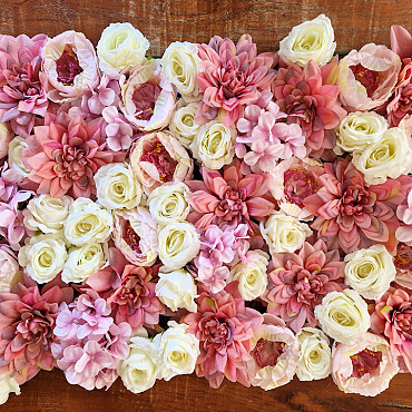 DIY Flower Panel Grid Pink/White 80x60cm