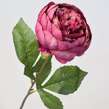 Artificial Peony Dark Pink 42cm