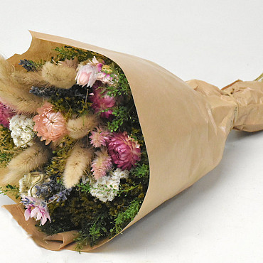 Dried Flower Bouquet Pink 40cm
