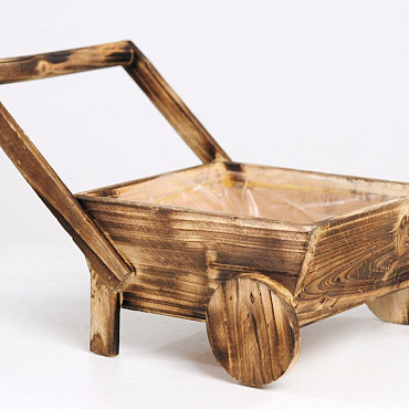 Planter Wheelbarrow 30cm brown
