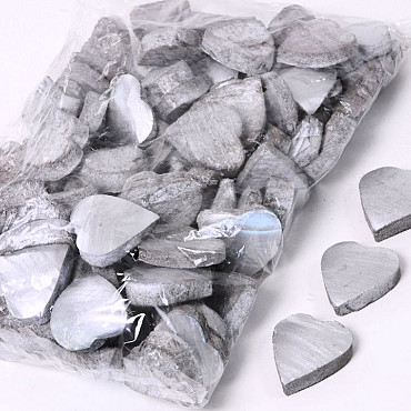Coconut Heart 5cm Silver 100pcs