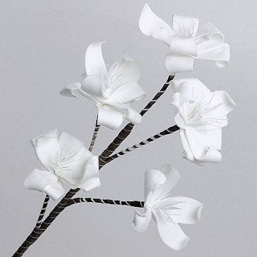 Fleur en mousse Blanc, D 13cm
