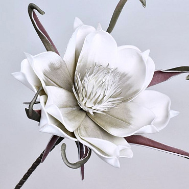 Fleur en mousse Blanc-Gris, D 20cm