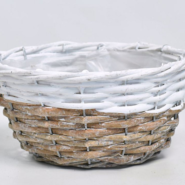 Basket D17cm  Grau/Weiß