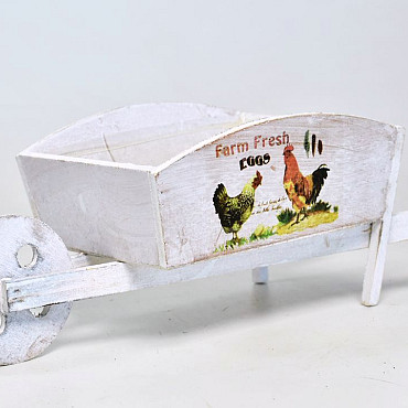 Planter Wheelbarrow 36cm Blanc