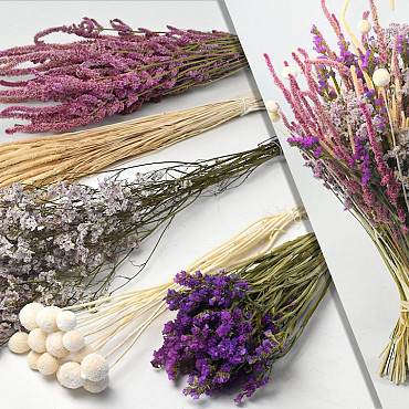 DIY Dried Flower Bouquet Pink/White XL