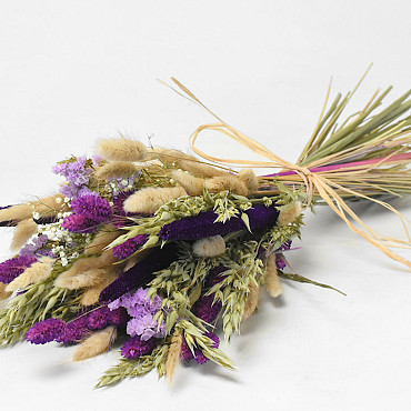 Droogbloemen Boeket Paars Naturel 55cm