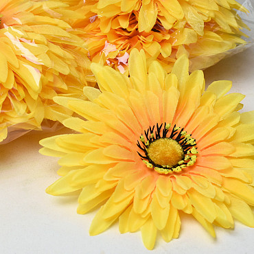 Artificial Gerbera Yellow D15cm