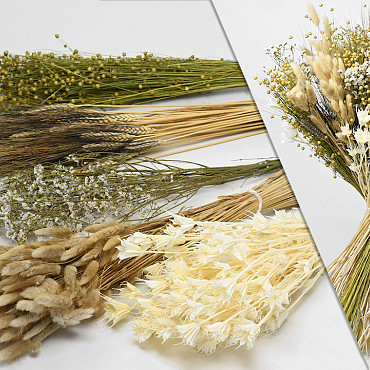 DIY Droogbloemen Boeket Natural/Wit XL