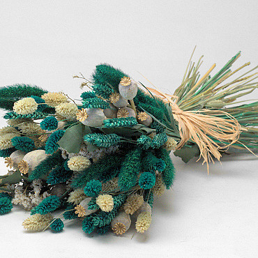 Trockenblumenstrauß Flach Grün  55cm