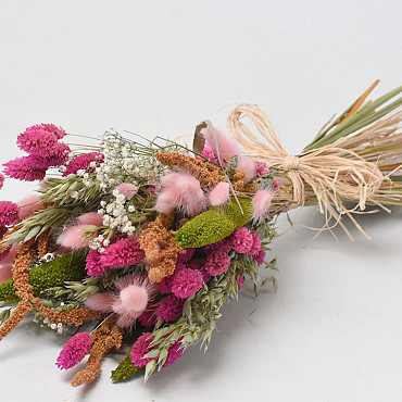 Bouquet de Fleurs Séchées Vert Rose 55cm