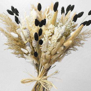 Trockenblumenstrauß Weiß Natur 55cm