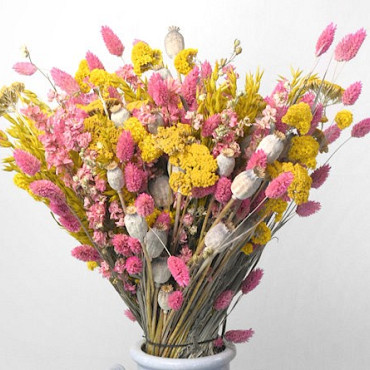 Dried Flower Bouquet Yellow/Pink XL