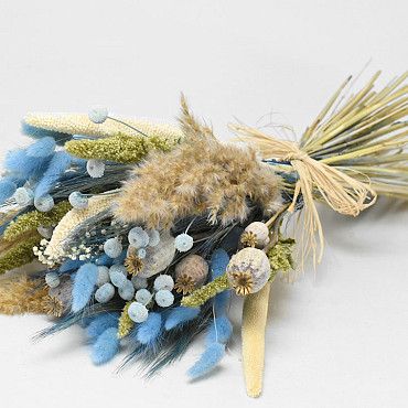 Trockenblumenstrauß Blau 55cm
