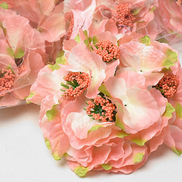 Kunst Hortensia Kop Zalm D16cm