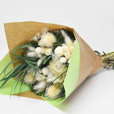 Trockenblumenstrauß Weiß 40cm