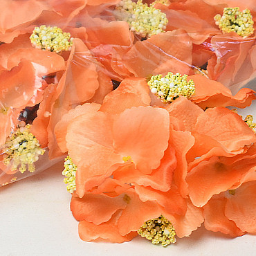 Kunst Hortensia Kop Oranje D14cm
