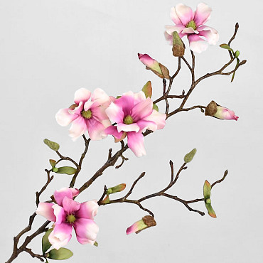 Tige de Magnolia Blanc/Rose Artificielle 78cm