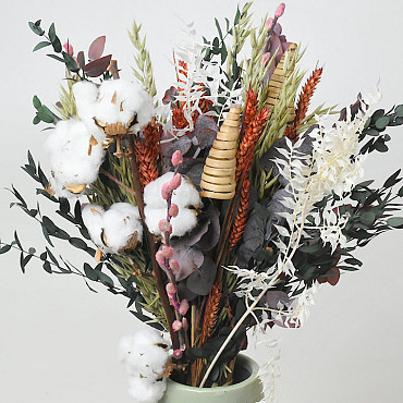 Dried Bouquet Snowy White 60cm
