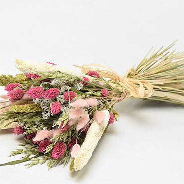 Droogbloemen Boeket Groen Roze 50cm
