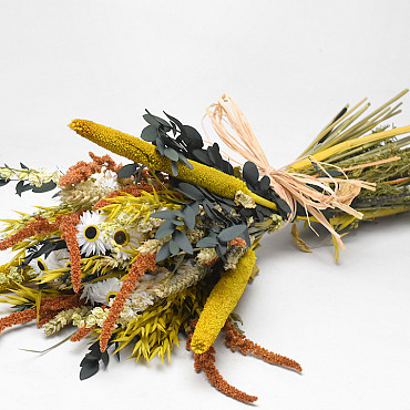 Dried Field Bouquet Natural/Yellow 50cm