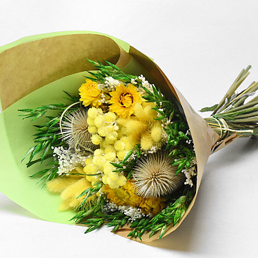 Droogboeket Geel 40cm