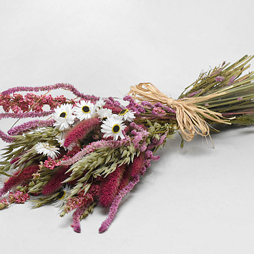 Droog Veldboeket Roze 60cm