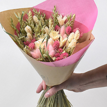 Bouquet de fleurs séchées Wild Blush  L40cm