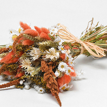 Droogbloemen Boeket Oranje 55cm