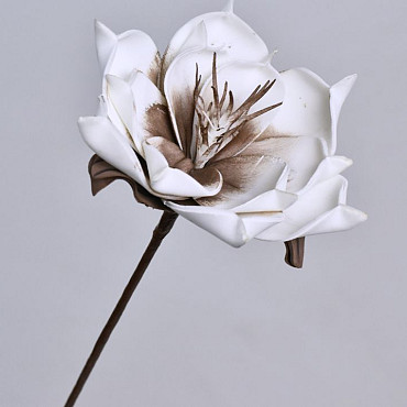 Fleur en mousse Blanc/Mocca, D 16cm