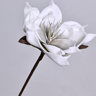 Blume Schaumstoff Weiß/Grau, D 16cm