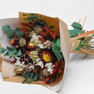 Dried Flower Bouquet Red 40cm