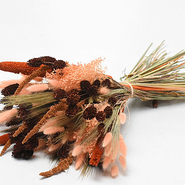 Bouquet de Campagne Pêche/Orange 55cm