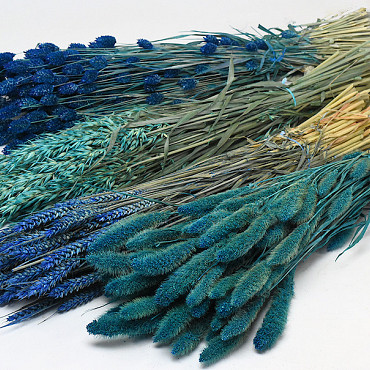 DIY Trockenblümenstrauß Blau Mix